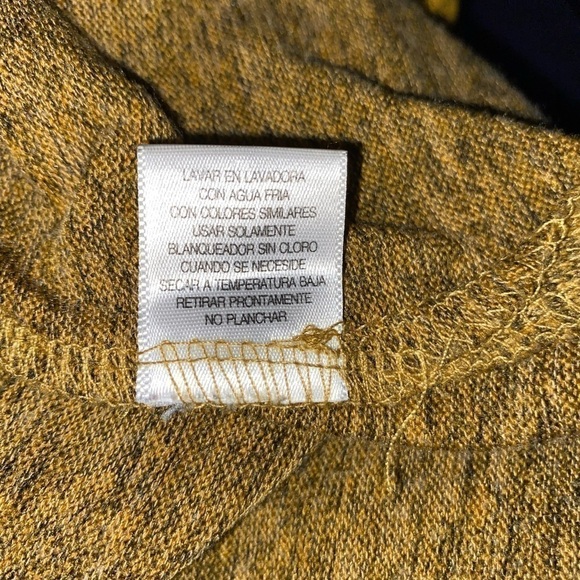 New York Laundry GUC XL Cowl Neck Button Detail Darker Mustard Yellow Sweater - Picture 12 of 14